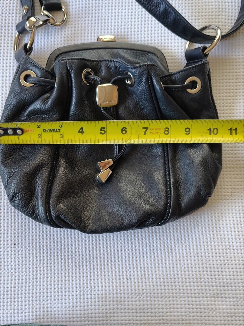 B Makowsky Black Leather Crossbody with Silver Hardware. - Picture 11 of 13